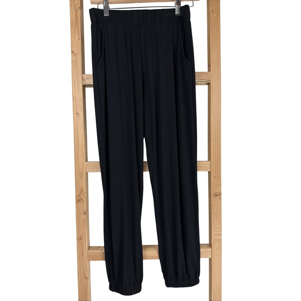 NWT Inoah Core Black Modal Blend Elastic Waist Pocket Jogger Pants Size S